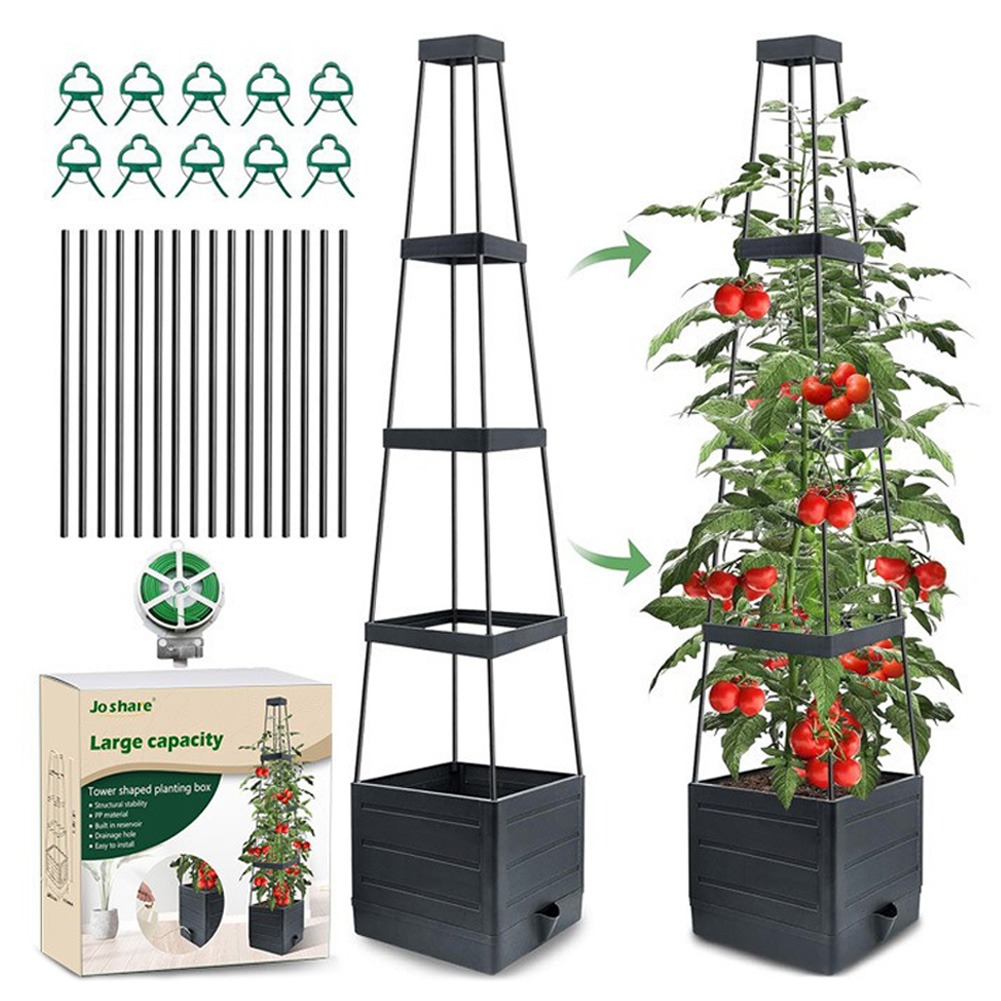 Self-Watering Planter - Bac à plantes surélevé avec treillis,
